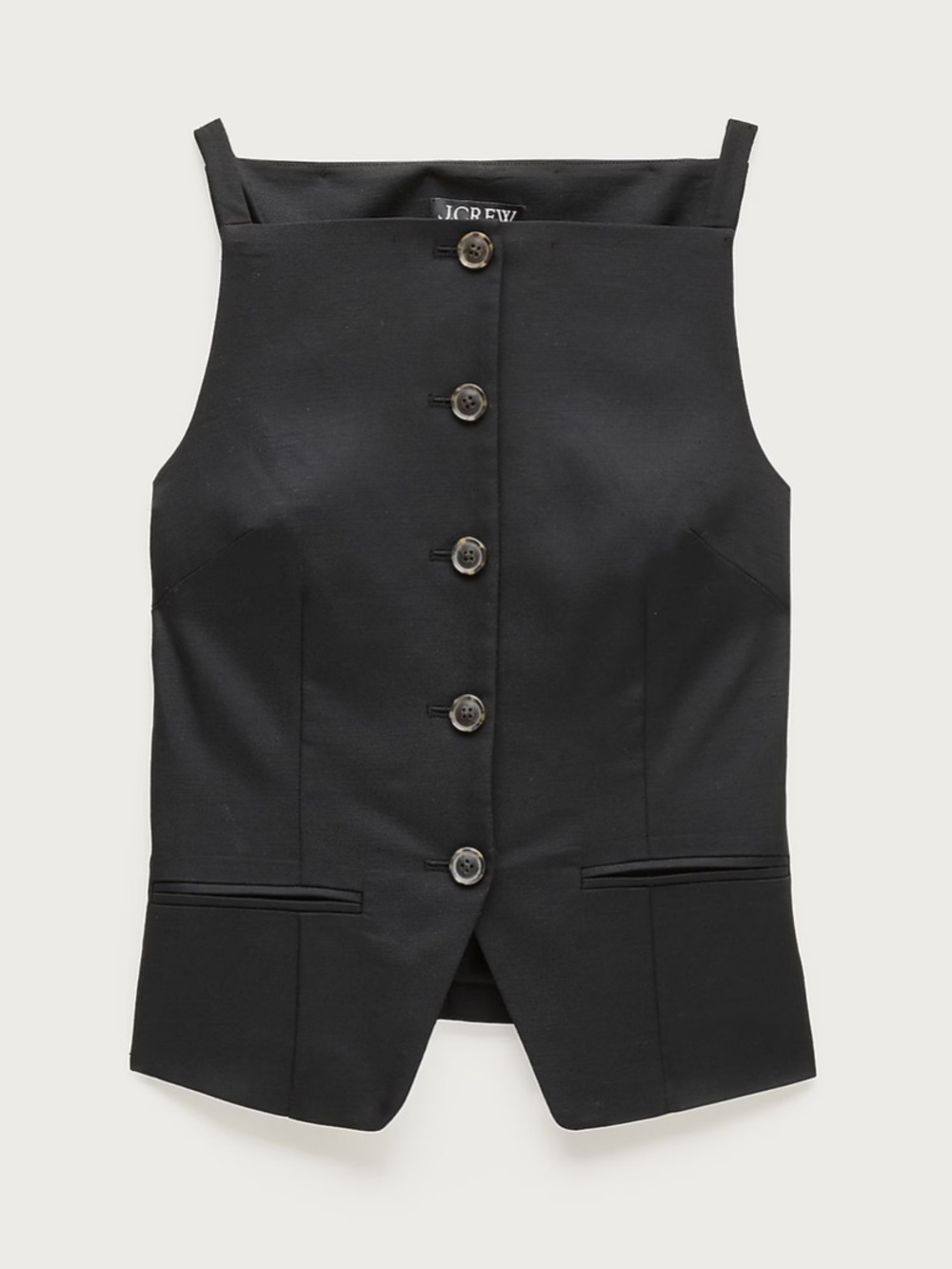 J. Crew Button up cutaway tank top in Gramercy linen blend. Size 14. NWT.